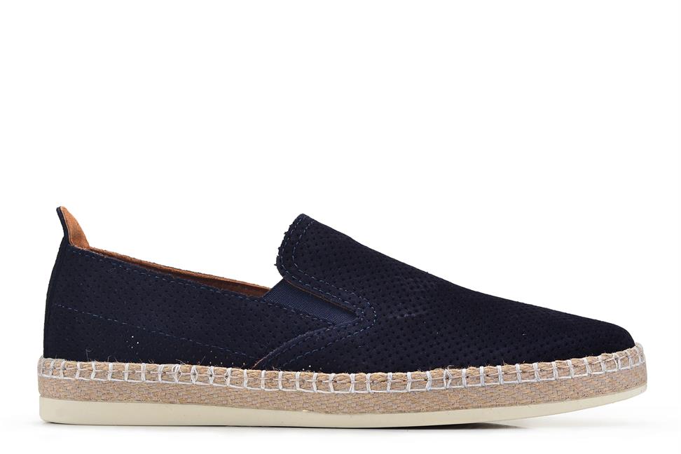 Lacivert Süet Bağcıksız Erkek Yazlık Ayakkabı