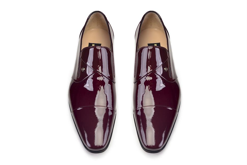 Rugan Bordo Klasik Bağcıksız Kösele Erkek Ayakkabı