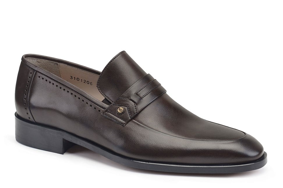 Koyu Kahverengi Slip On Kösele Erkek Ayakkabı