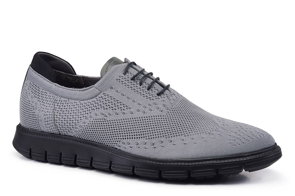 Gri Triko Günlük Bağcıklı Erkek Günlük Ayakkabı
