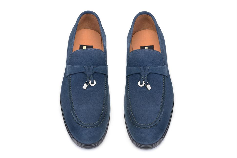 Süet Mavi Yazlık Loafer Erkek Ayakkabı