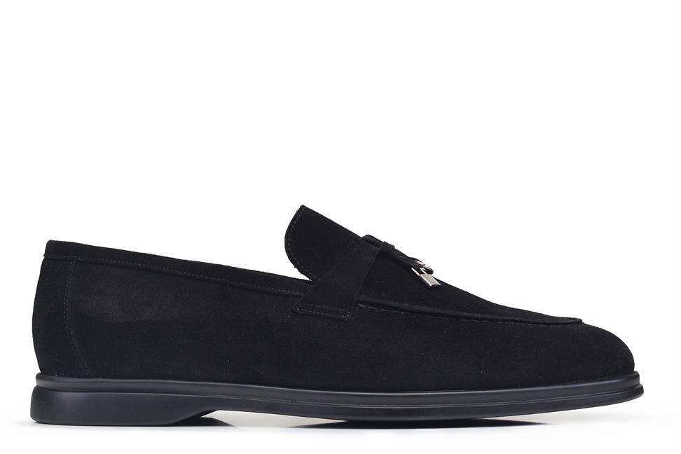 Süet Siyah Yazlık Loafer