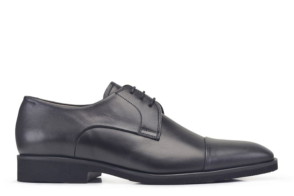 Siyah Derby Stil Günlük Erkek Ayakkabı