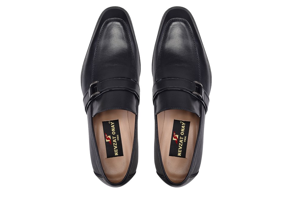 Siyah Hakiki Deri Bağcıklı Loafer Erkek Günlük Ayakkabı