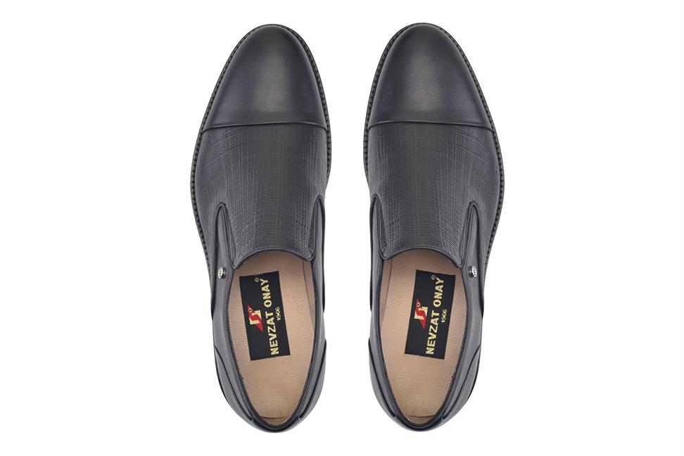 Siyah Hakiki Deri Bağcıklı Loafer Erkek Günlük Ayakkabı