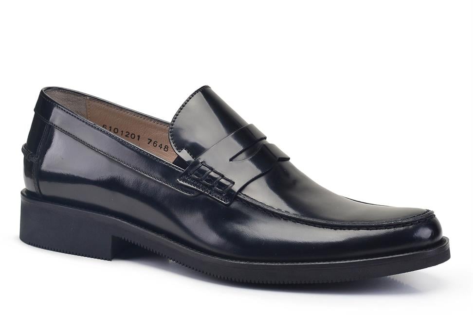 Siyah Açma Deri Termo Tabanlı Hakiki Deri Kışlık Ayakkabı -76483-