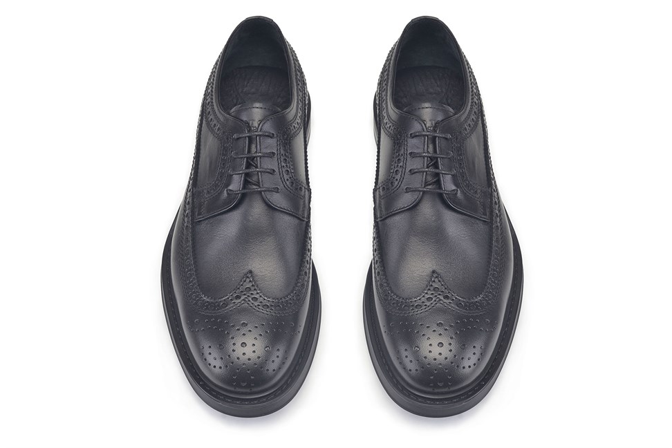 Siyah Bağcıklı Derby Ayakkabı