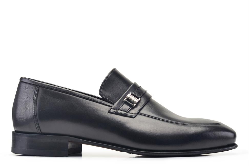 Siyah Klasik Bağcıksız Neolit Erkek Ayakkabı -49141-