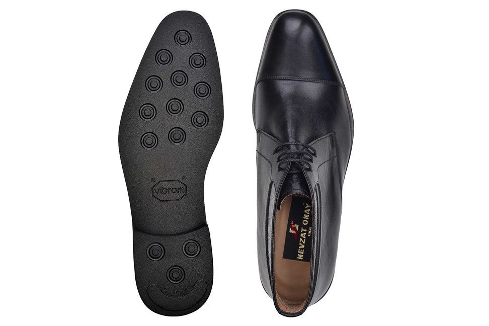 Hakiki Deri Siyah Klasik Bağcıklı Erkek Bot-11298-