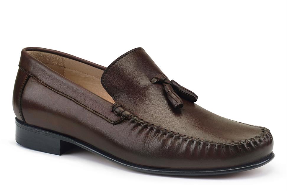 Kahverengi Klasik Püsküllü Erkek Kösele Ayakkabı