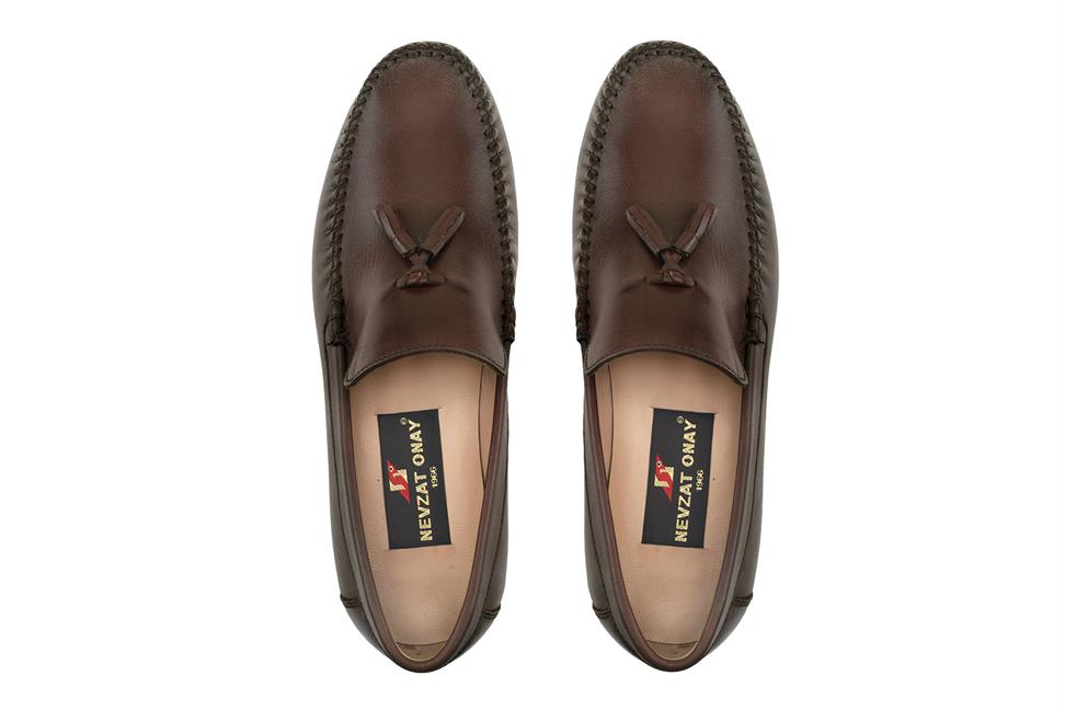Kahverengi Klasik Püsküllü Erkek Kösele Ayakkabı