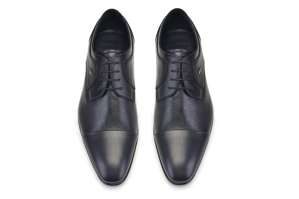 Siyah Bağcıklı Kösele Erkek Ayakkabı 