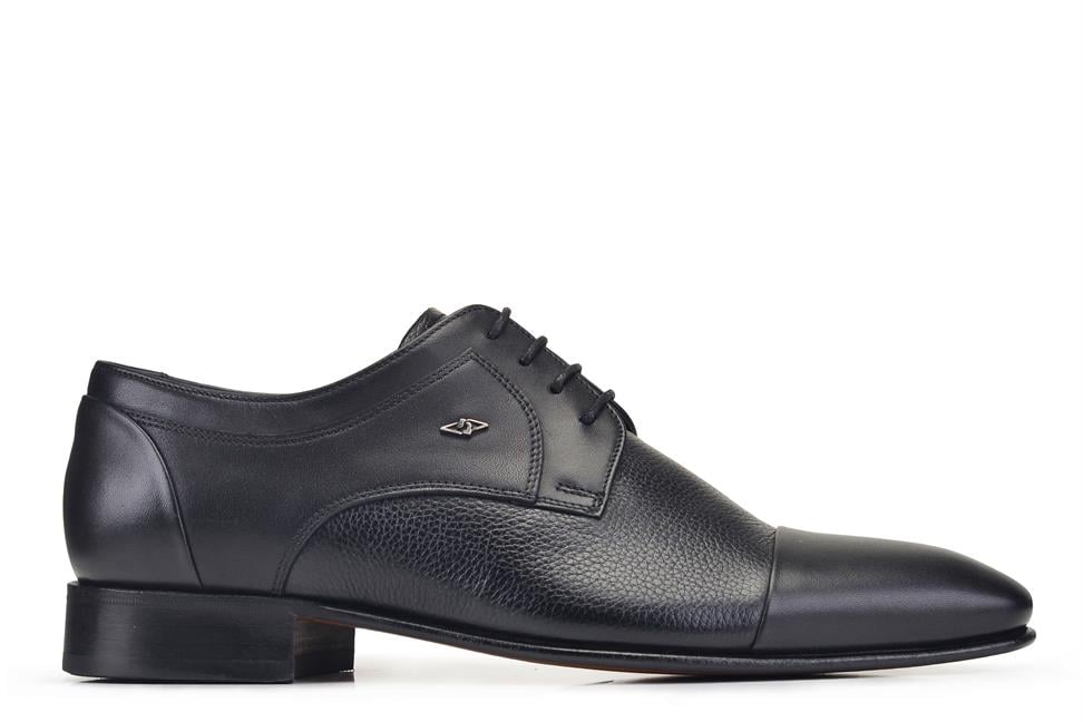 Siyah Bağcıklı Kösele Erkek Ayakkabı 