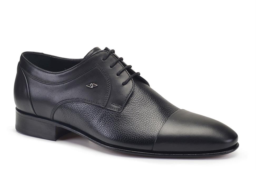 Siyah Bağcıklı Kösele Erkek Ayakkabı 