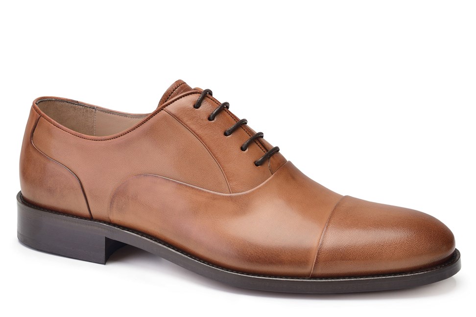 Taba Klasik Bağcıklı Kösele Erkek Ayakkabı -9117-