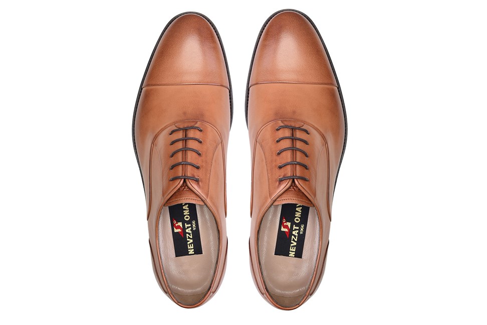 Taba Klasik Bağcıklı Kösele Erkek Ayakkabı -9117-