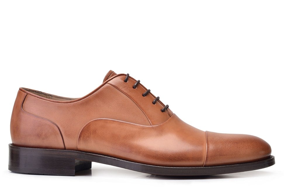 Taba Klasik Bağcıklı Kösele Erkek Ayakkabı -9117-