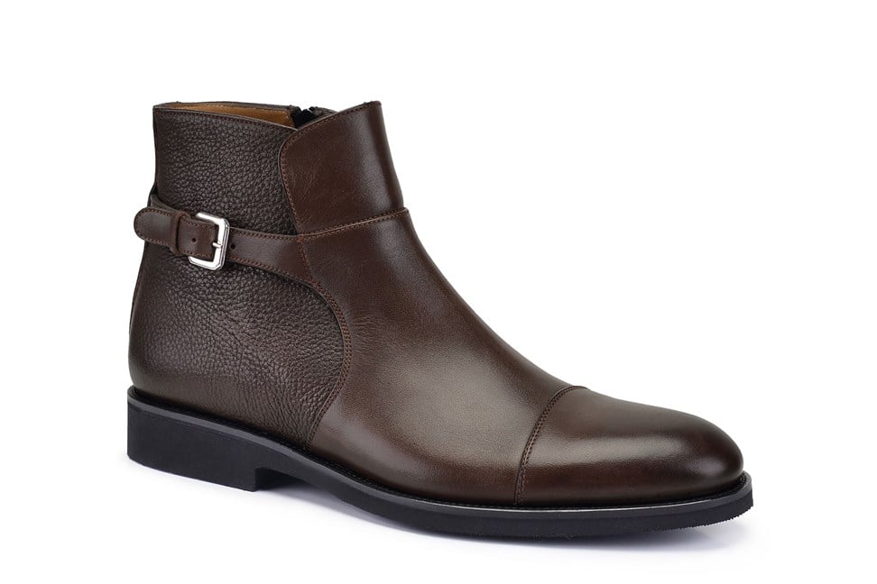 Kahverengi Klasik Fermuarlı Bot