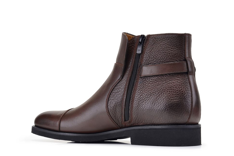 Kahverengi Klasik Fermuarlı Bot