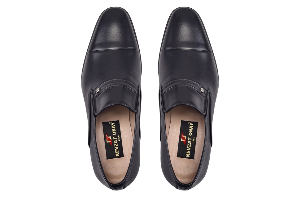 Siyah Klasik Bağcıksız Erkek Ayakkabı -12477-
