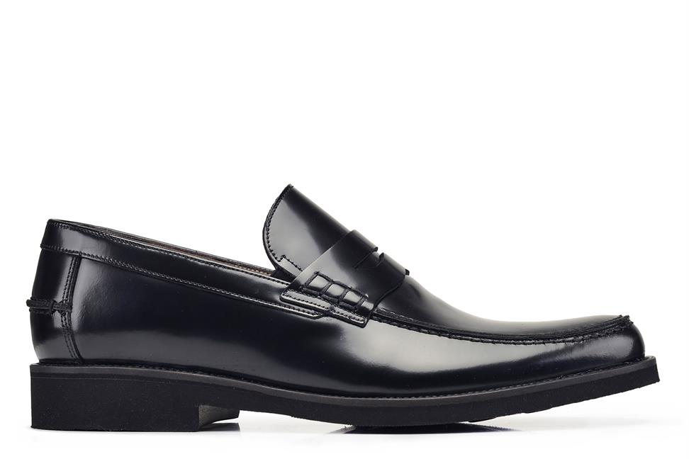 Spaz Siyah Bağcıksız Erkek Günlük Ayakkabı