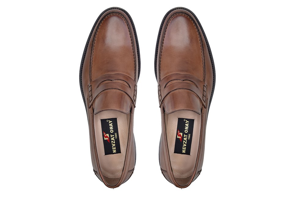 Taba Penny Loafer Kösele Erkek Ayakkabı