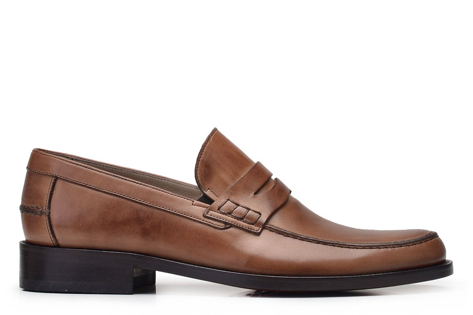 Taba Penny Loafer Kösele Erkek Ayakkabı