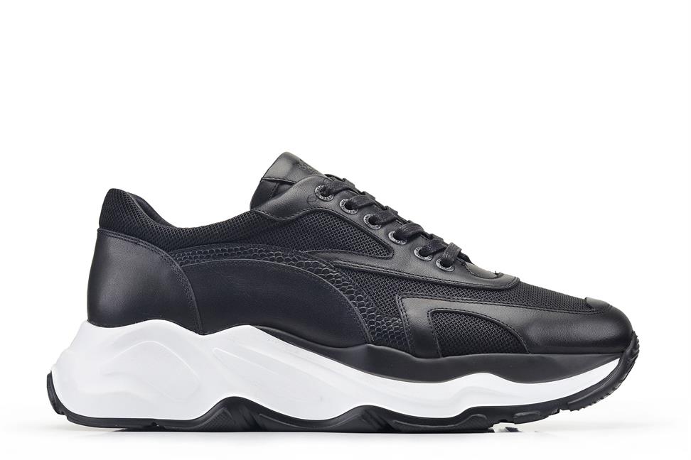 Siyah Bağcıklı Erkek Sneaker Ayakkabı