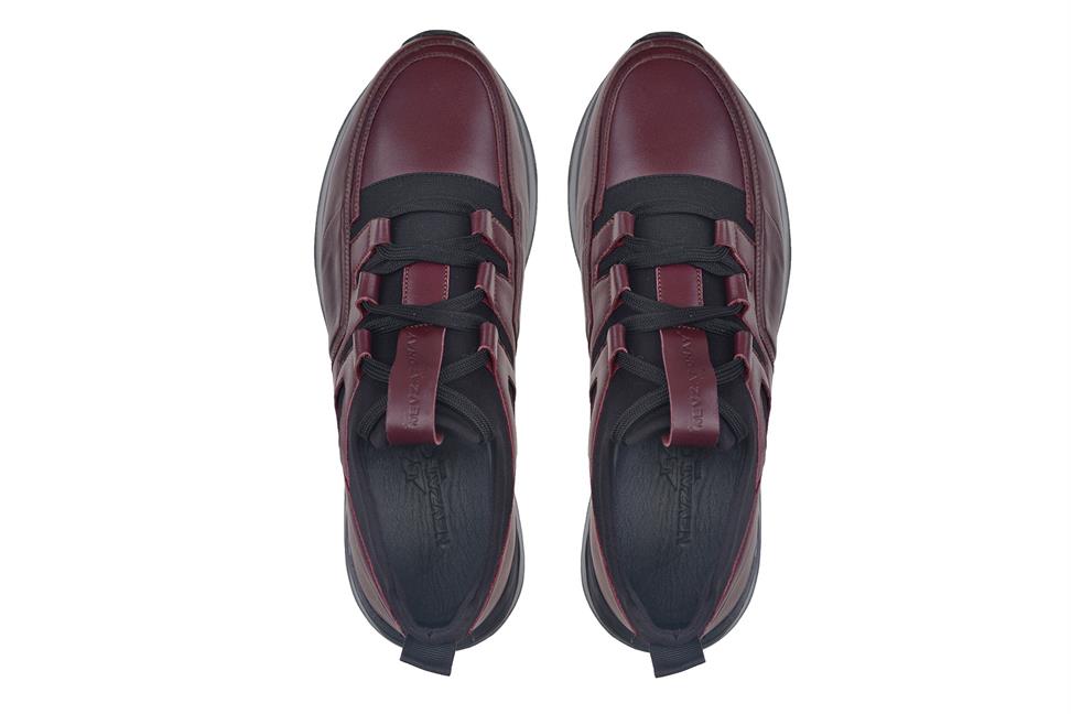 Bordo Bağcıklı Erkek Sneaker Ayakkabı