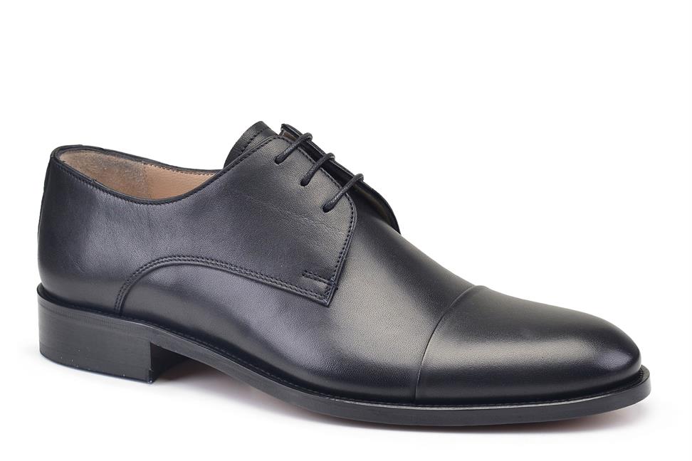 Siyah Bağcıklı Kösele Erkek Ayakkabı