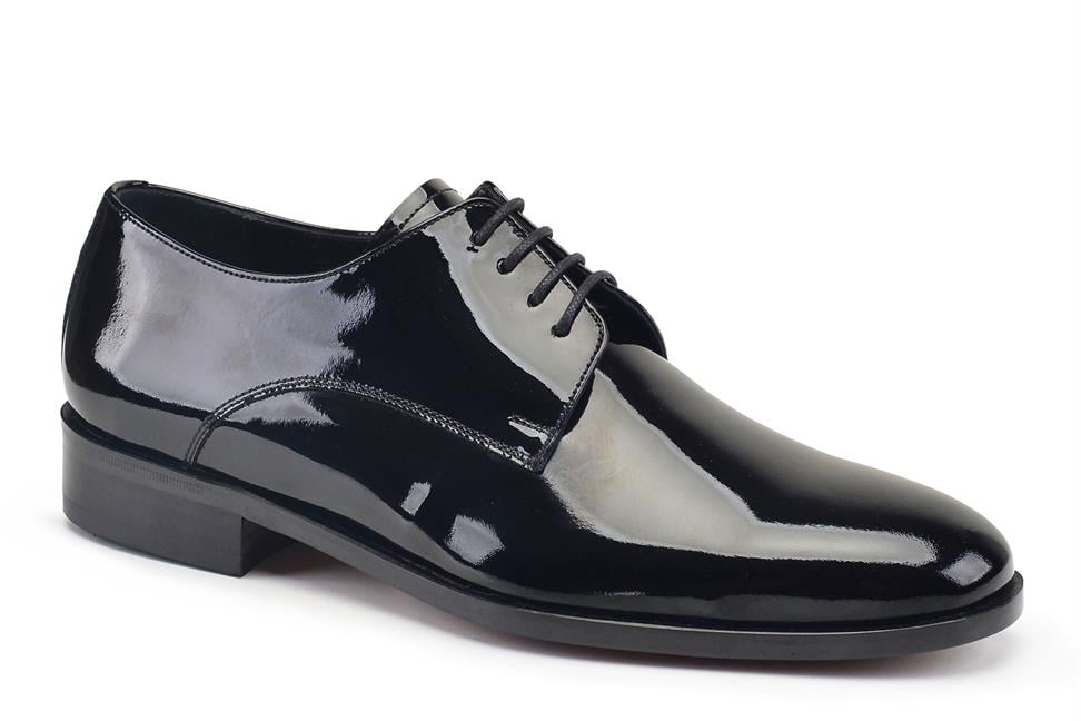 Siyah Klasik Rugan Bağcıklı Erkek Kösele Ayakkabı