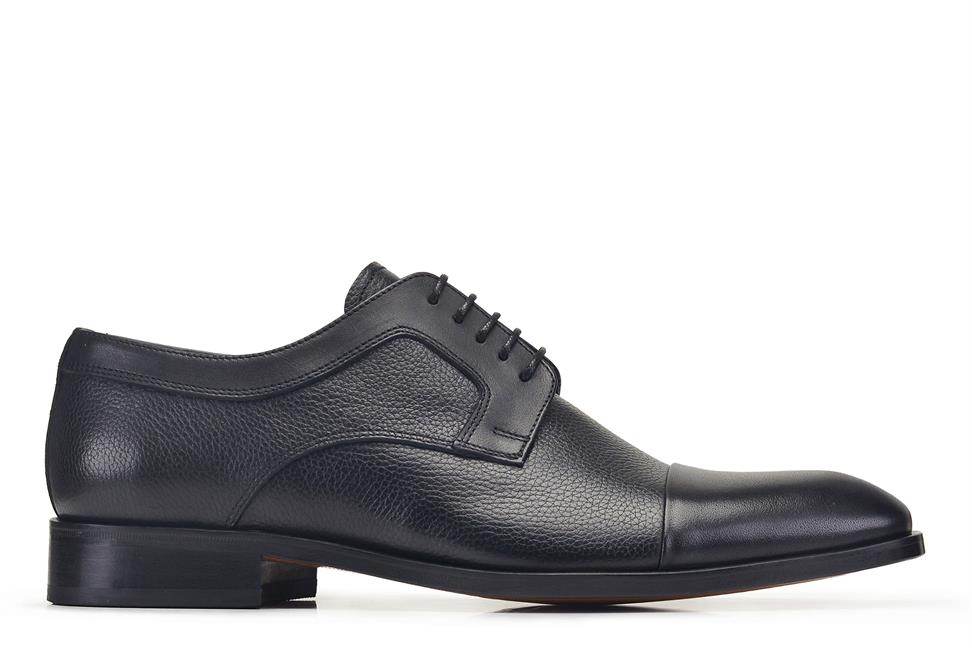 Siyah Klasik Bağcıklı Erkek Kösele Ayakkabı