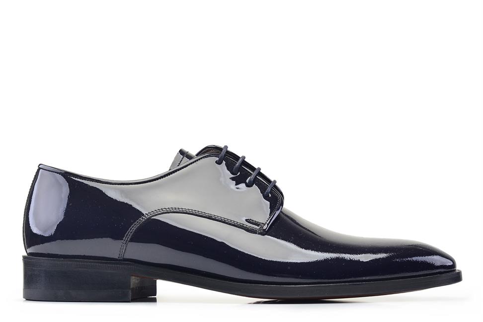 Lacivert Klasik Rugan Bağcıklı Erkek Kösele Ayakkabı