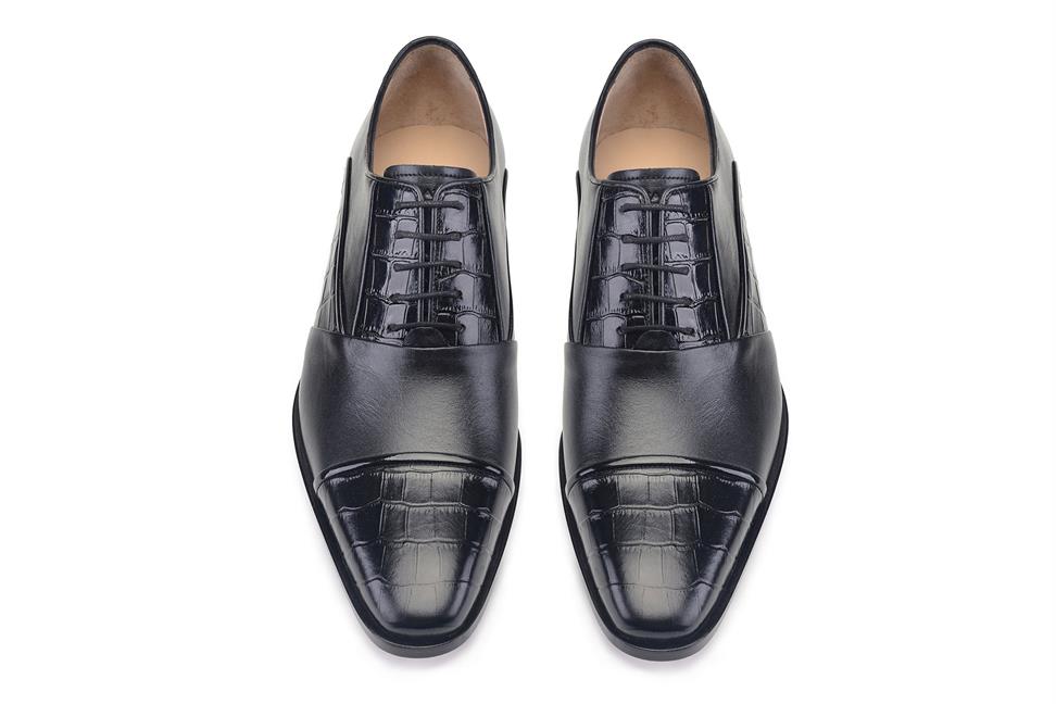 Siyah Klasik Bağcıklı Erkek Kösele Ayakkabı