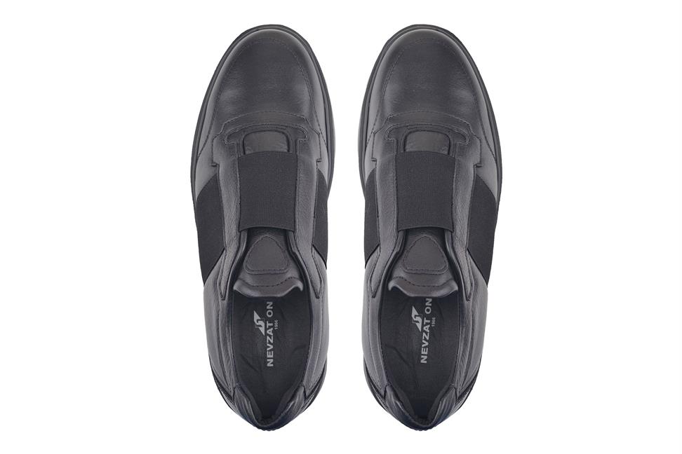 Siyah Bağcıksız Erkek Sneaker Ayakkabı