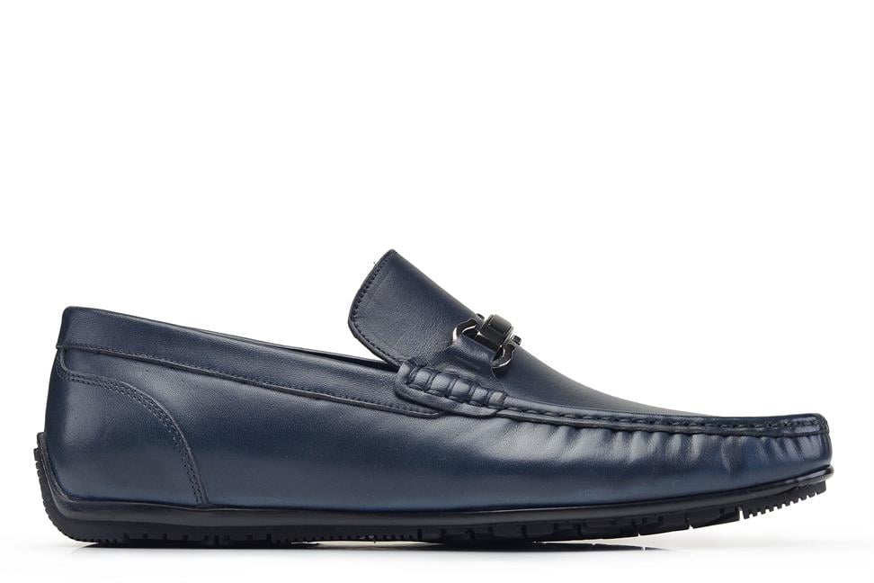 Lacivert Bağcıksız Yazlık Erkek Loafer Ayakkabı