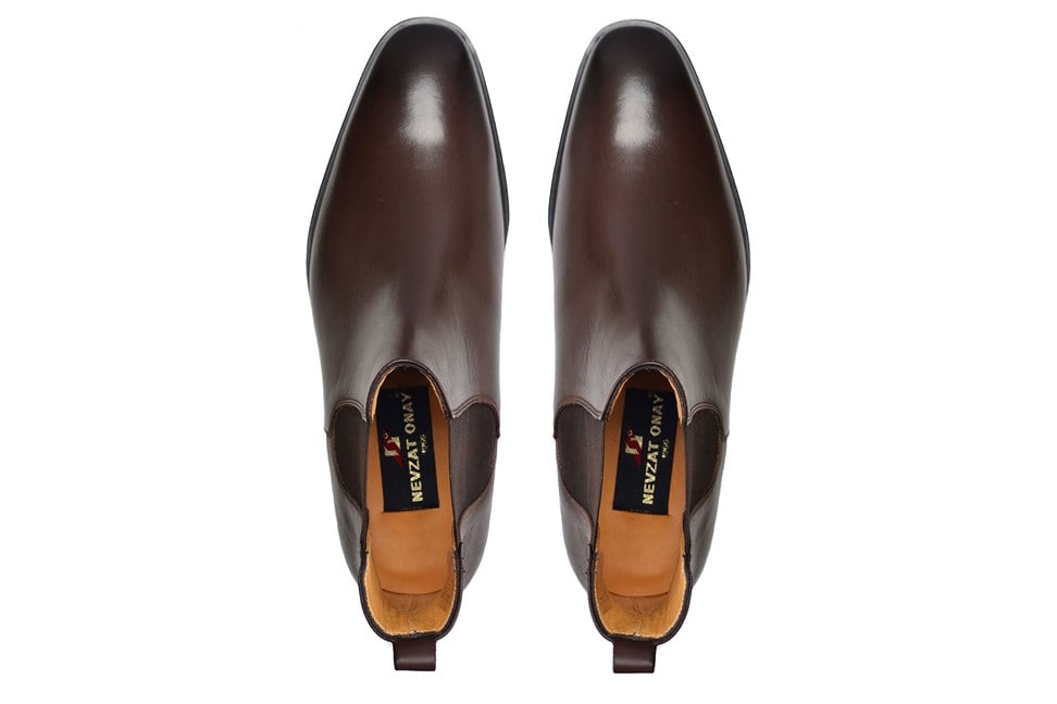 Deri Kahverengi Klasik Chelsea Erkek Bot