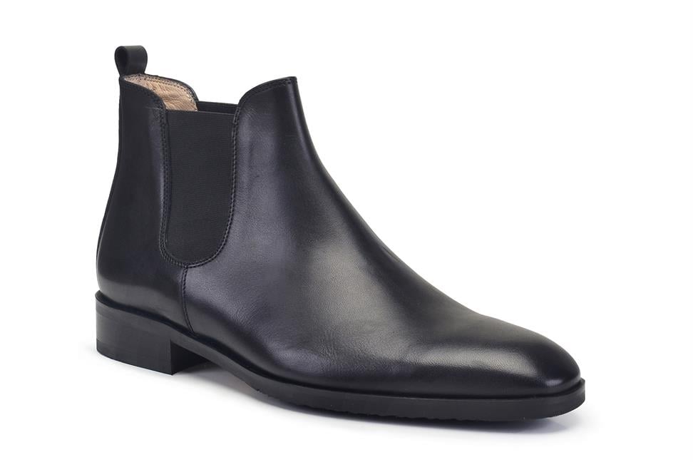 Siyah Deri Klasik Chelsea Erkek Bot