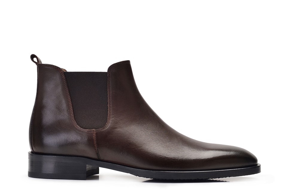 Deri Kahverengi Klasik Chelsea Erkek Bot
