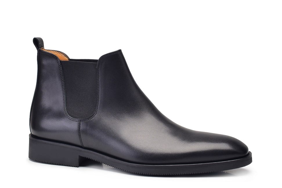 Deri Siyah Günlük Chelsea Erkek Bot