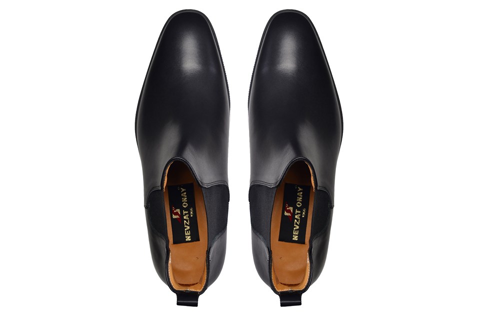 Deri Siyah Günlük Chelsea Erkek Bot