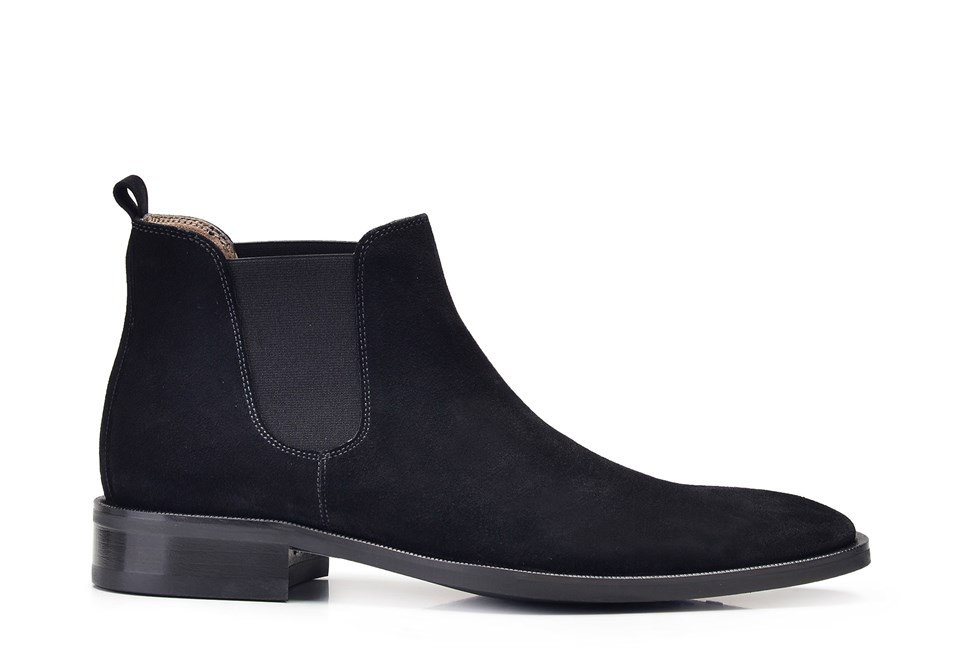 Deri Siyah Klasik Chelsea Erkek Bot