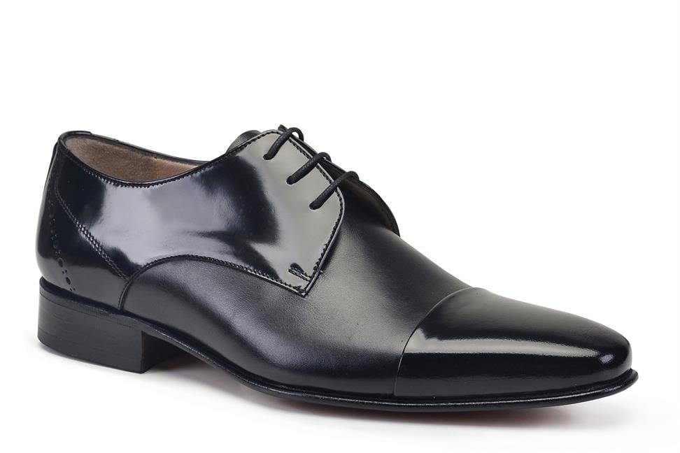 Siyah Bağcıklı Kösele Erkek Ayakkabı