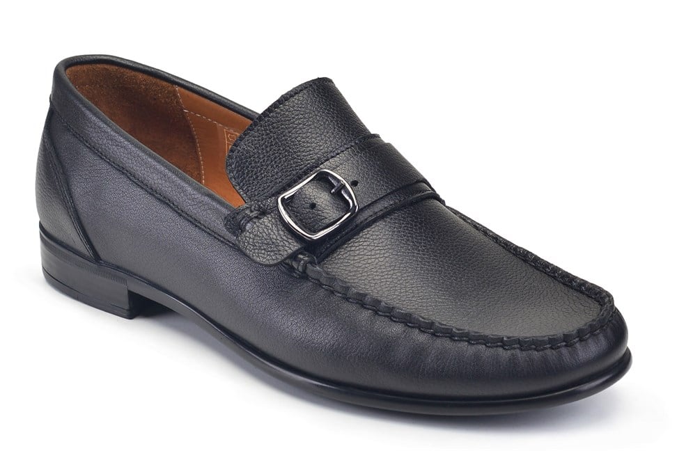 Siyah Yazlık Tokalı Erkek Ayakkabı