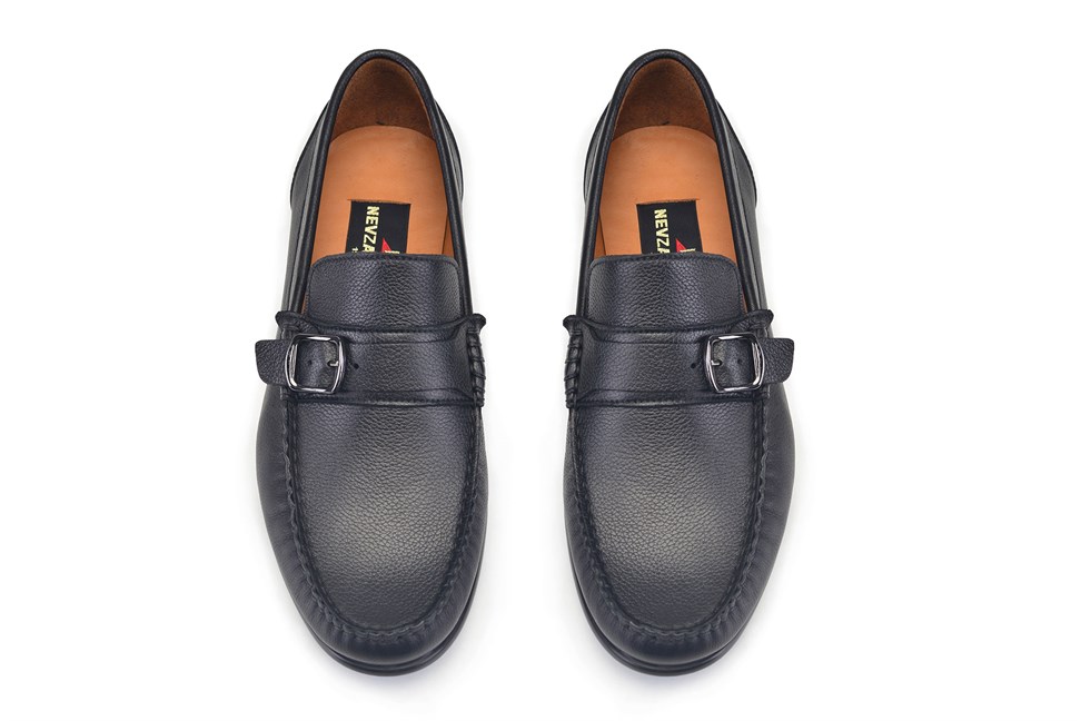 Siyah Yazlık Tokalı Erkek Ayakkabı