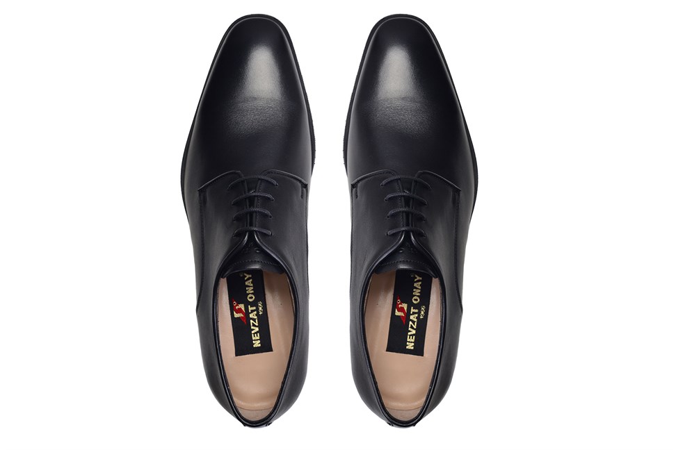 Hakiki Deri Siyah Günlük Bağcıklı Erkek Ayakkabı -11923-