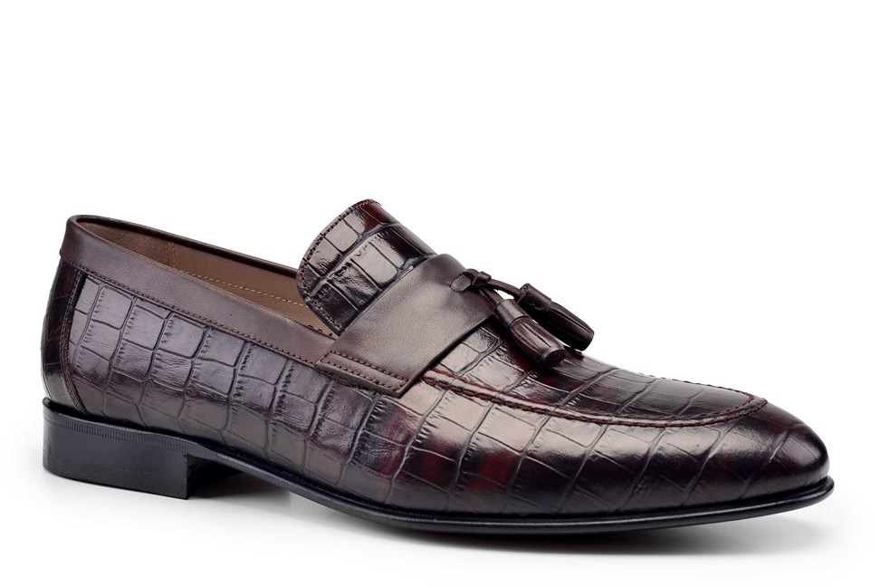 Kahverengi Klasik Loafer Kösele Erkek Ayakkabı -7555-