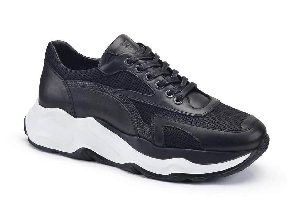 Siyah Bağcıklı Erkek Sneaker Ayakkabı