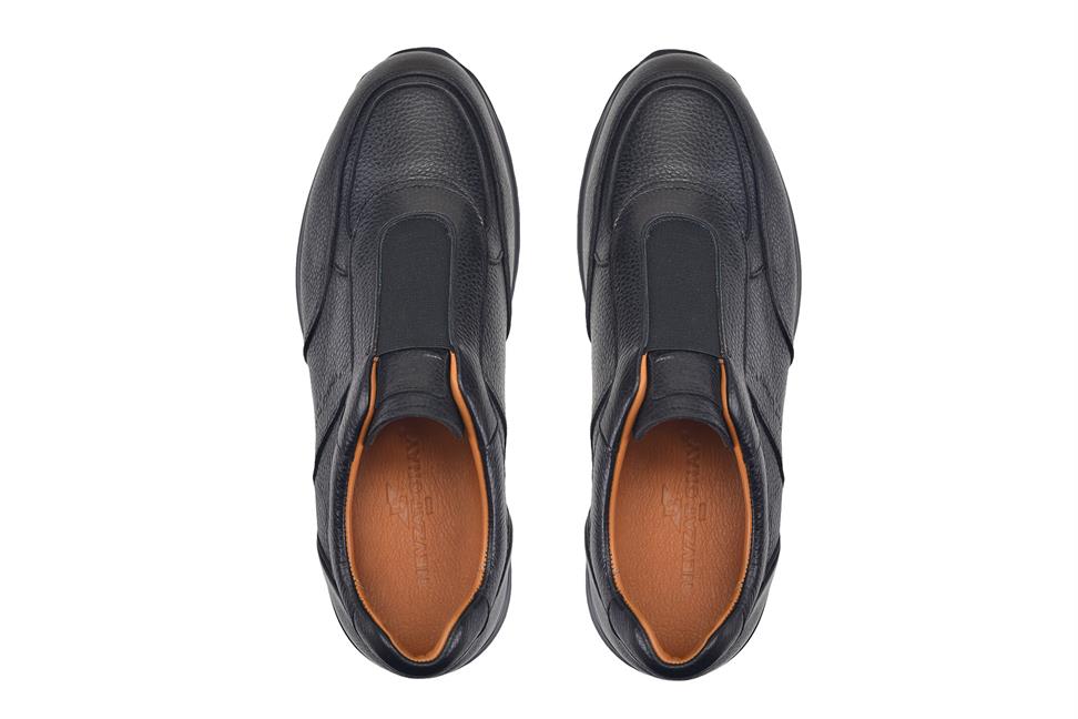 Siyah Bağcıksız Sneaker Erkek Ayakkabı