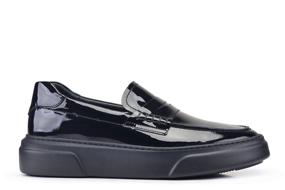 Rugan Siyah Penny Loafer Sneaker